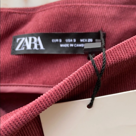 Zara marsala red draped ruched zip mini skirt saffron red - Picture 8 of 12